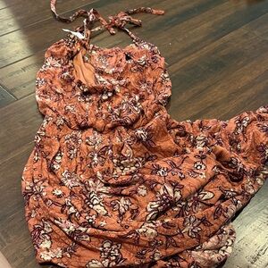 Maurices Rust Floral Halter Dress